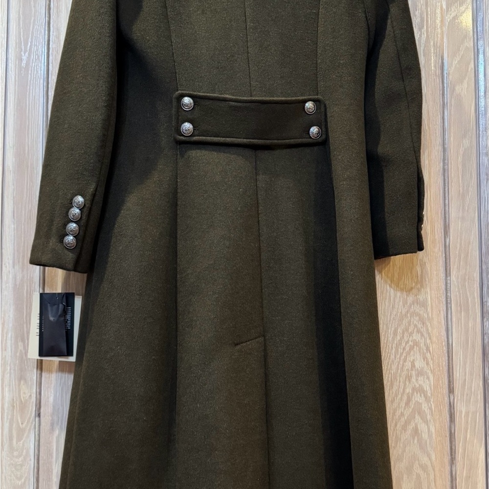 NWT! AUTHENTIC (detachable) FOX FUR! 1 Madison Olive wool Pea Coat! Stunning! - Picture 5 of 12